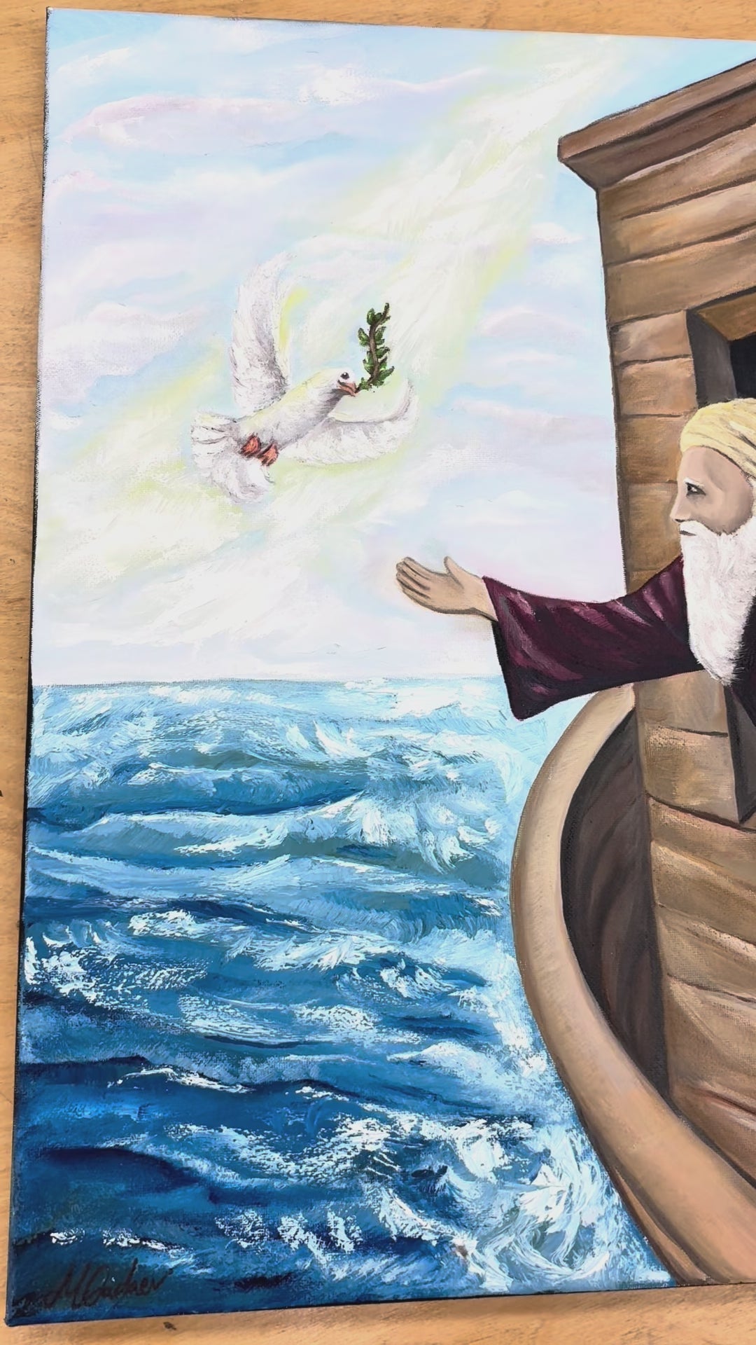 Noah and the dove (Print)