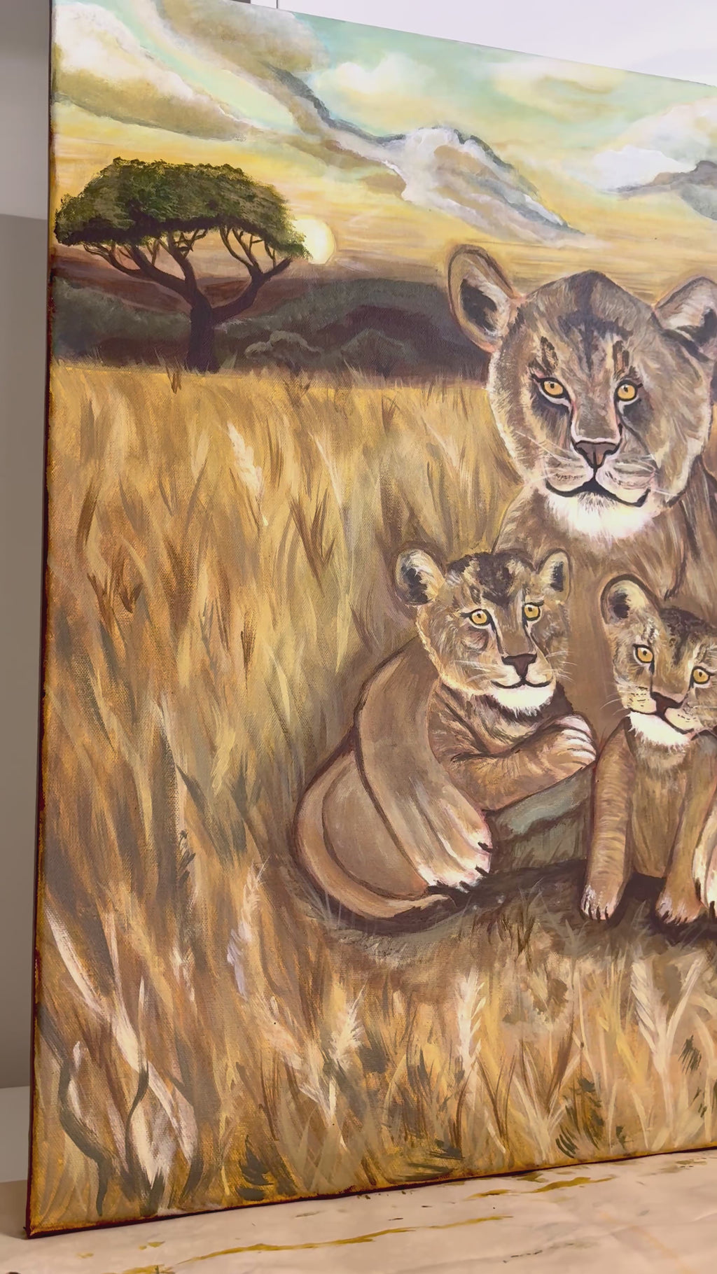 Lioness with cubs