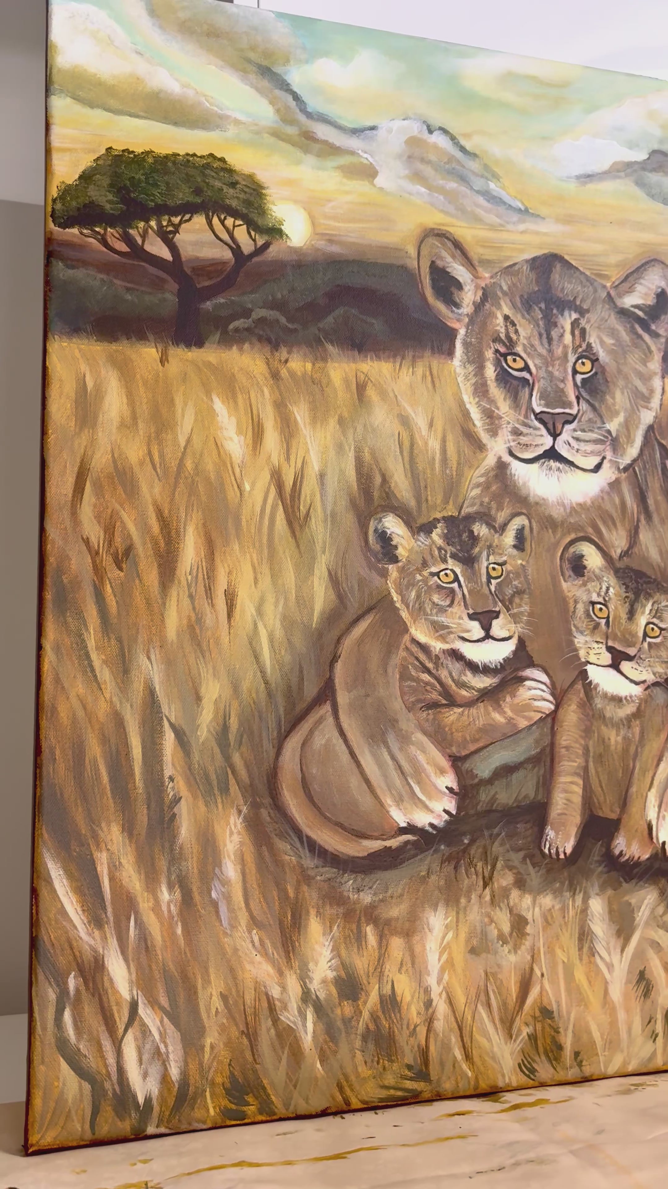Lioness with cubs